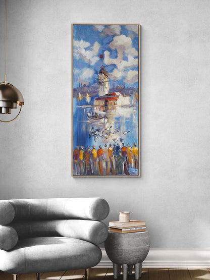 Kanatlarda Kız Kulesi Yağlı Boya Tablosu