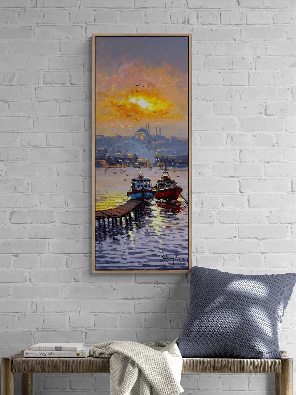 Martılarla İstanbul Yağlı Boya Tablosu