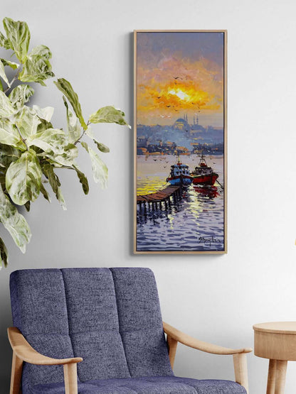 Martılarla İstanbul Yağlı Boya Tablosu