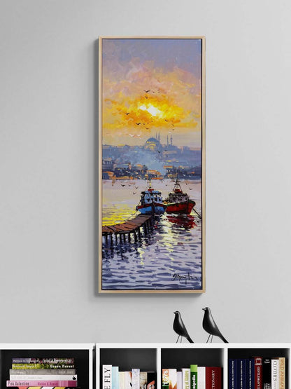 Martılarla İstanbul Yağlı Boya Tablosu