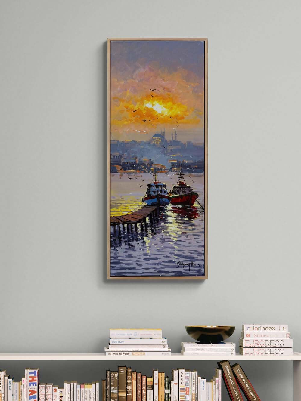 Martılarla İstanbul Yağlı Boya Tablosu