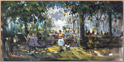 Sokak Kahvesi Yağlı Boya Tablosu