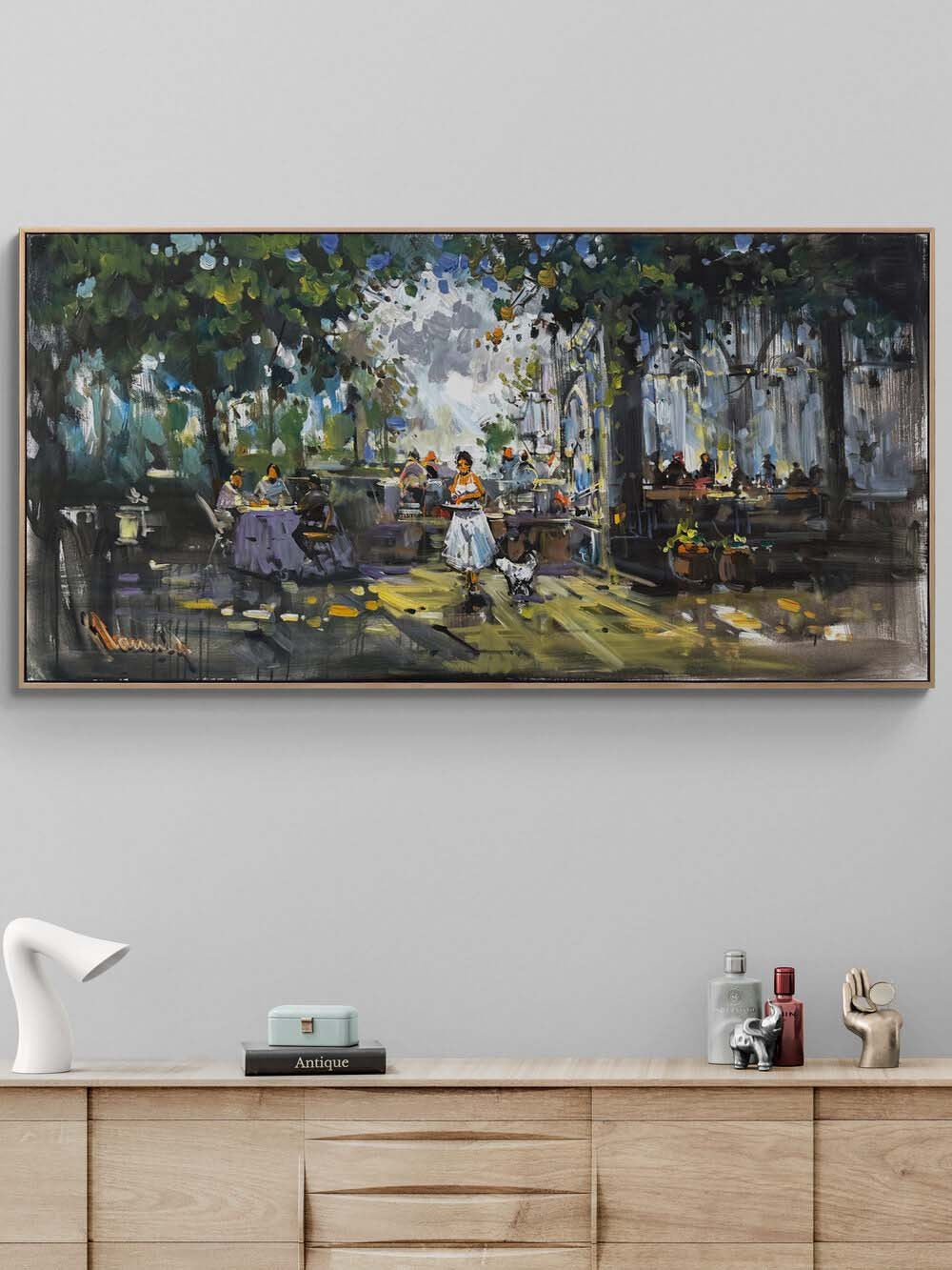 Sokak Kahvesi Yağlı Boya Tablosu