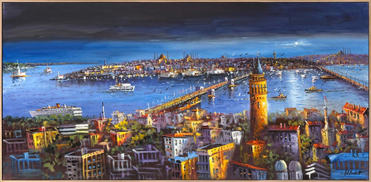 Galata’da Akşam Yağlı Boya Tablosu