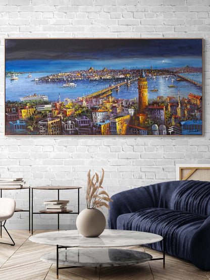 Galata’da Akşam Yağlı Boya Tablosu
