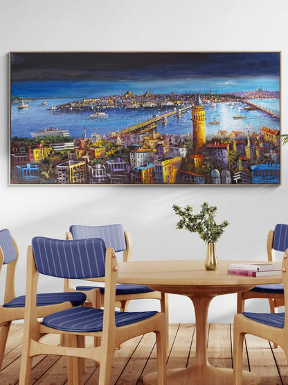 Galata’da Akşam Yağlı Boya Tablosu