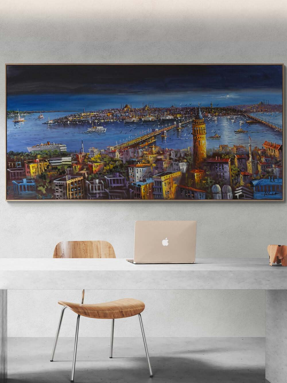 Galata’da Akşam Yağlı Boya Tablosu