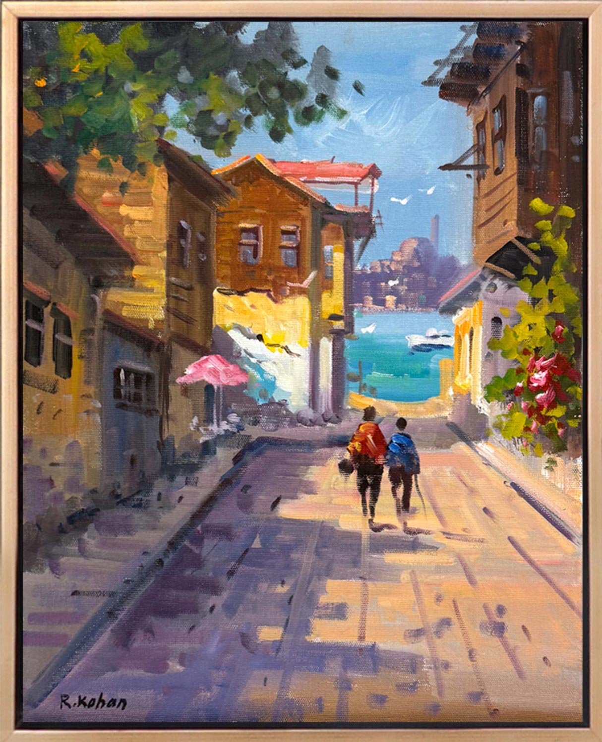 Boğazın Sokakları Yağlı Boya Tablosu