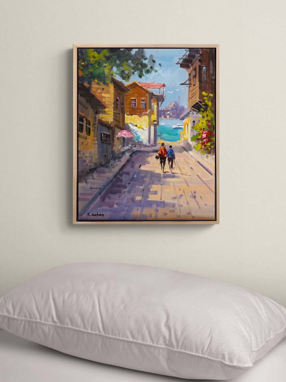 Boğazın Sokakları Yağlı Boya Tablosu