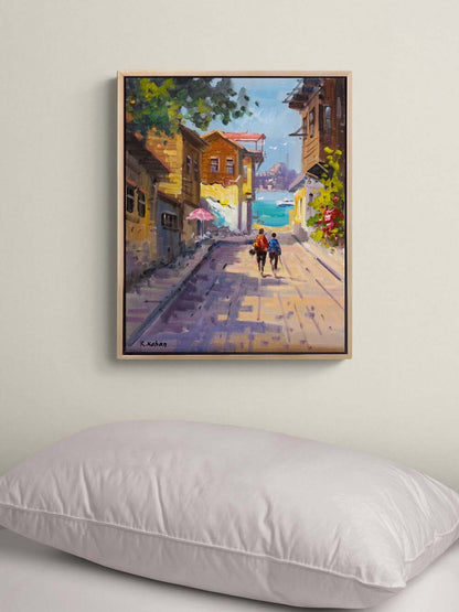 Boğazın Sokakları Yağlı Boya Tablosu