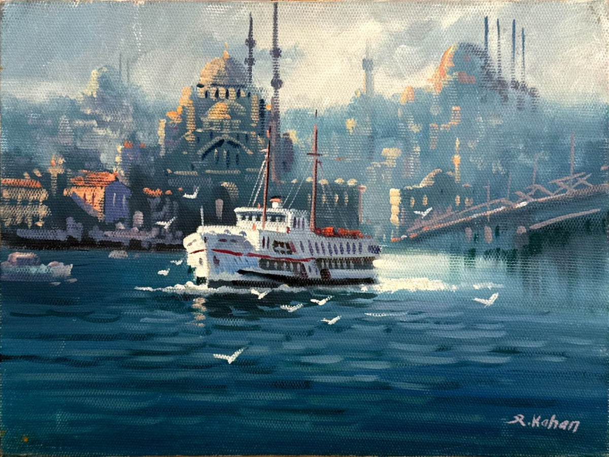 Şehir Feribotu Yağlı Boya Tablosu Simurg Sanatevi