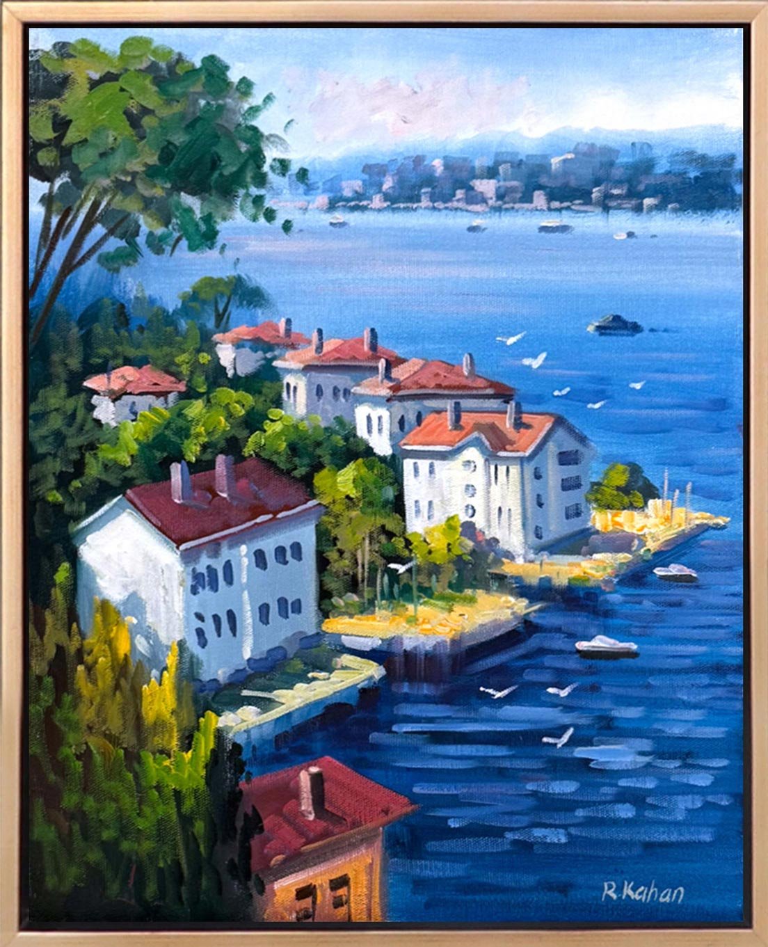 Boğaz'da Yalılar Yağlı Boya Tablosu