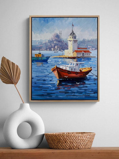 Kız Kulesi Renkleri Yağlı Boya Tablosu