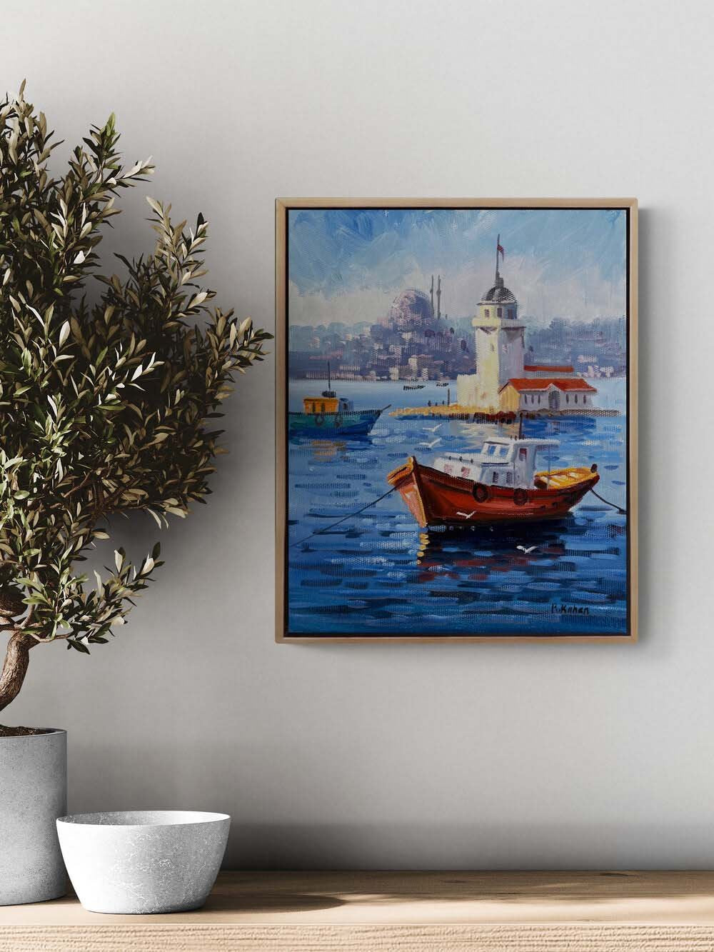 Kız Kulesi Renkleri Yağlı Boya Tablosu