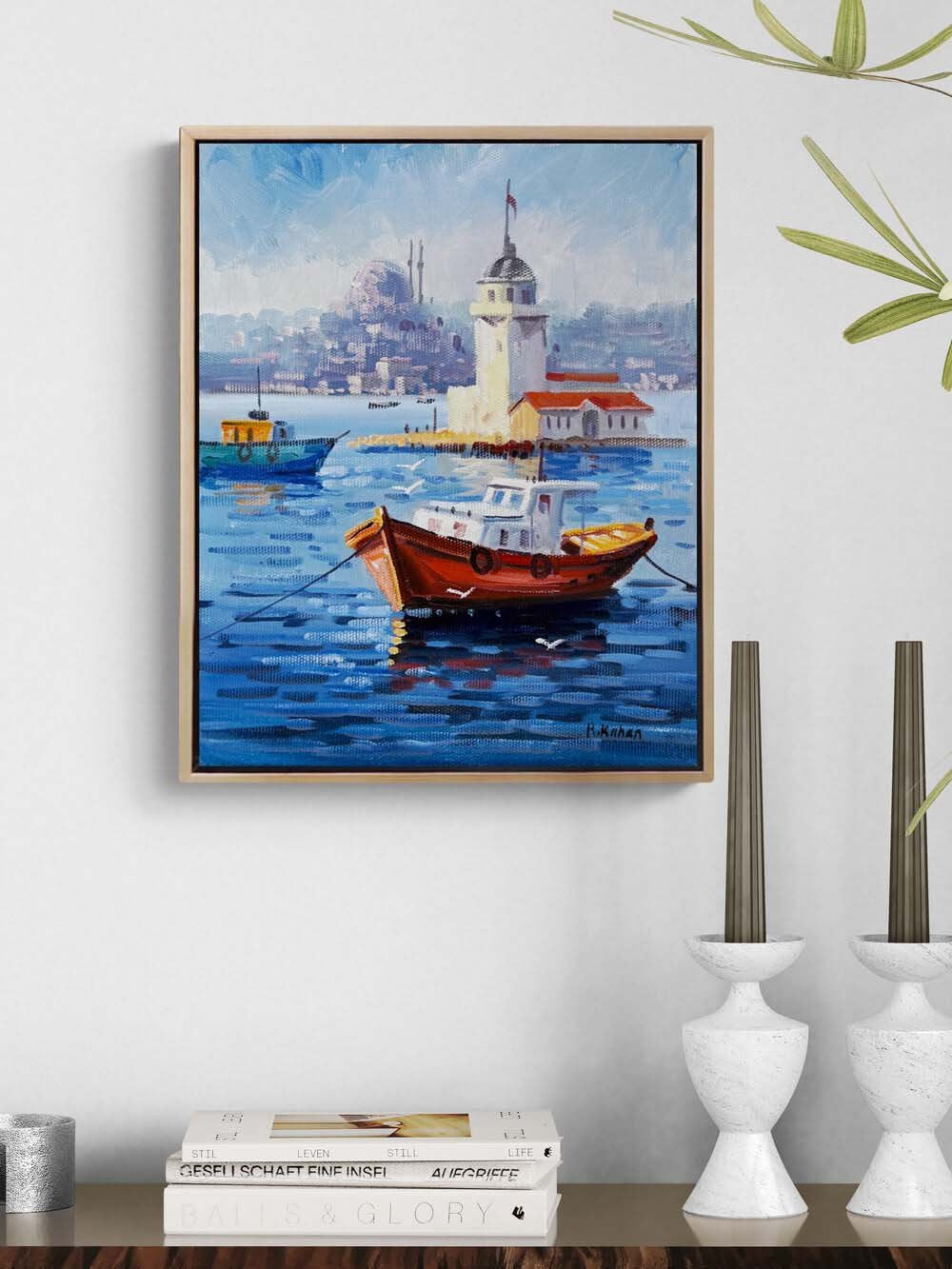 Kız Kulesi Renkleri Yağlı Boya Tablosu