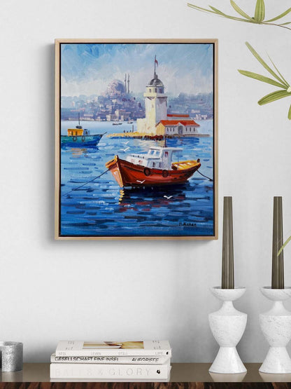 Kız Kulesi Renkleri Yağlı Boya Tablosu