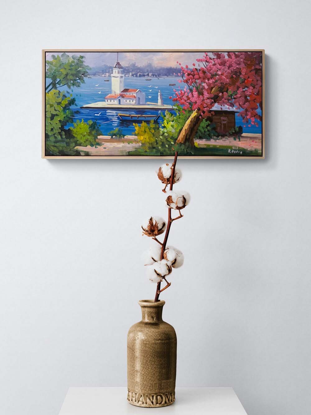 Kız Kulesi’nde Erguvan Yağlı Boya Tablosu