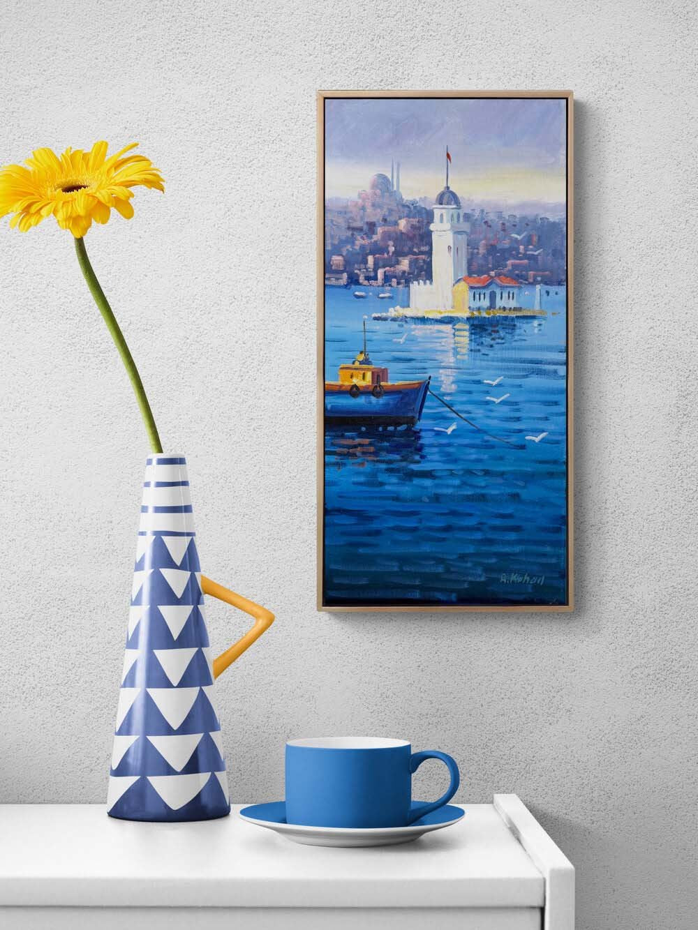 Efsanelerle Kız Kulesi Yağlı Boya Tablosu