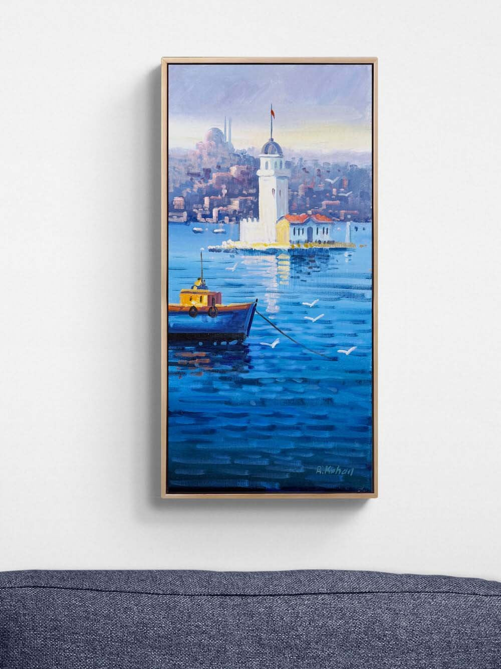 Efsanelerle Kız Kulesi Yağlı Boya Tablosu