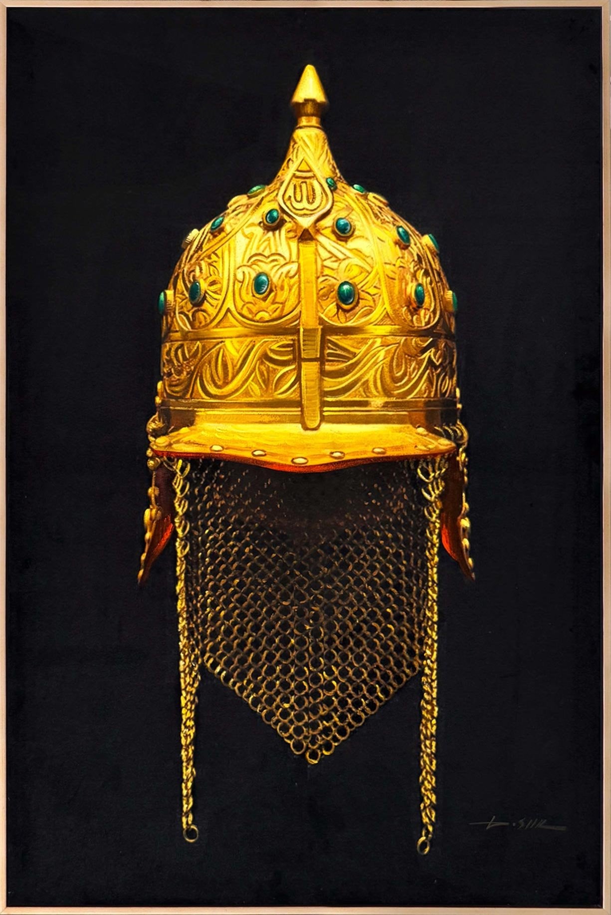 Altın Çağın Miğferi Yağlı Boya Tablosu