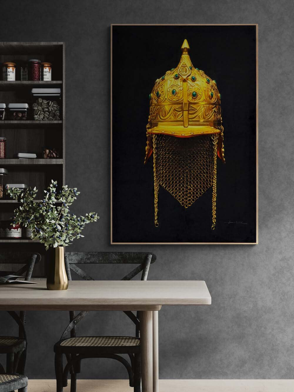 Altın Çağın Miğferi Yağlı Boya Tablosu