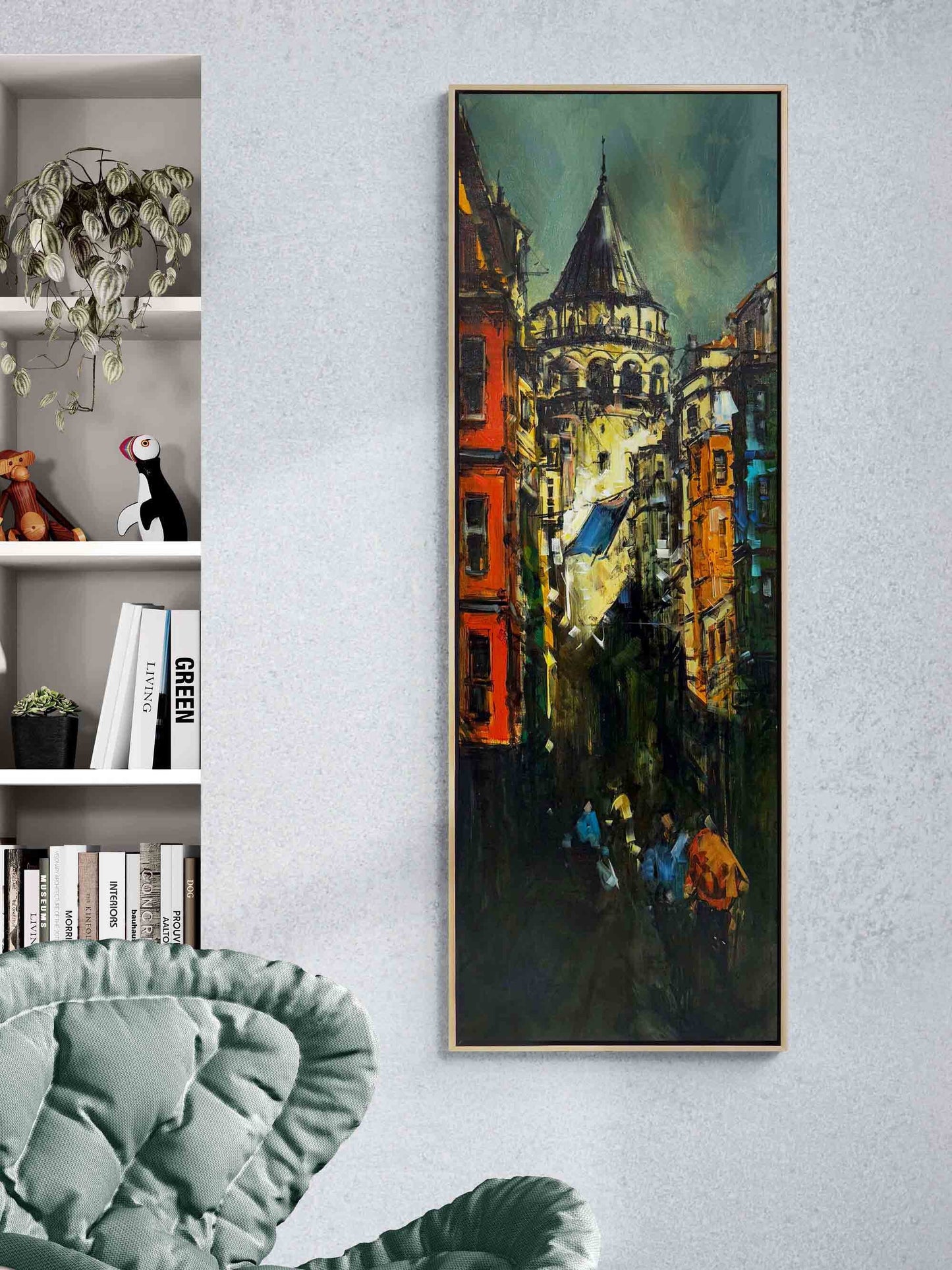 Zamana Karşı Galata Yağlı Boya Tablosu