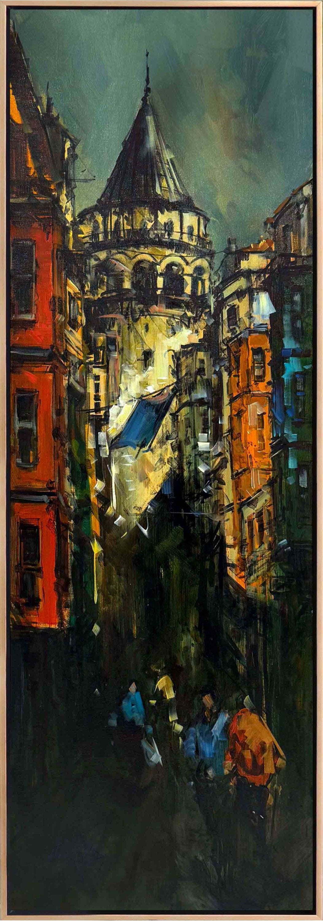 Zamana Karşı Galata Yağlı Boya Tablosu