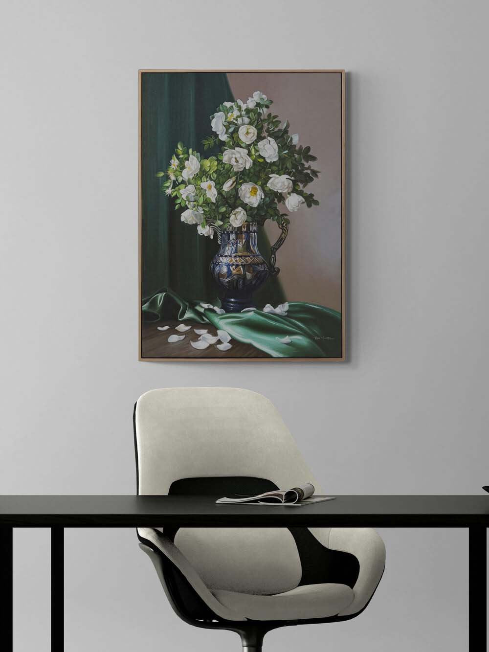 Işığın İçinde Manolya Yağlı Boya Tablosu