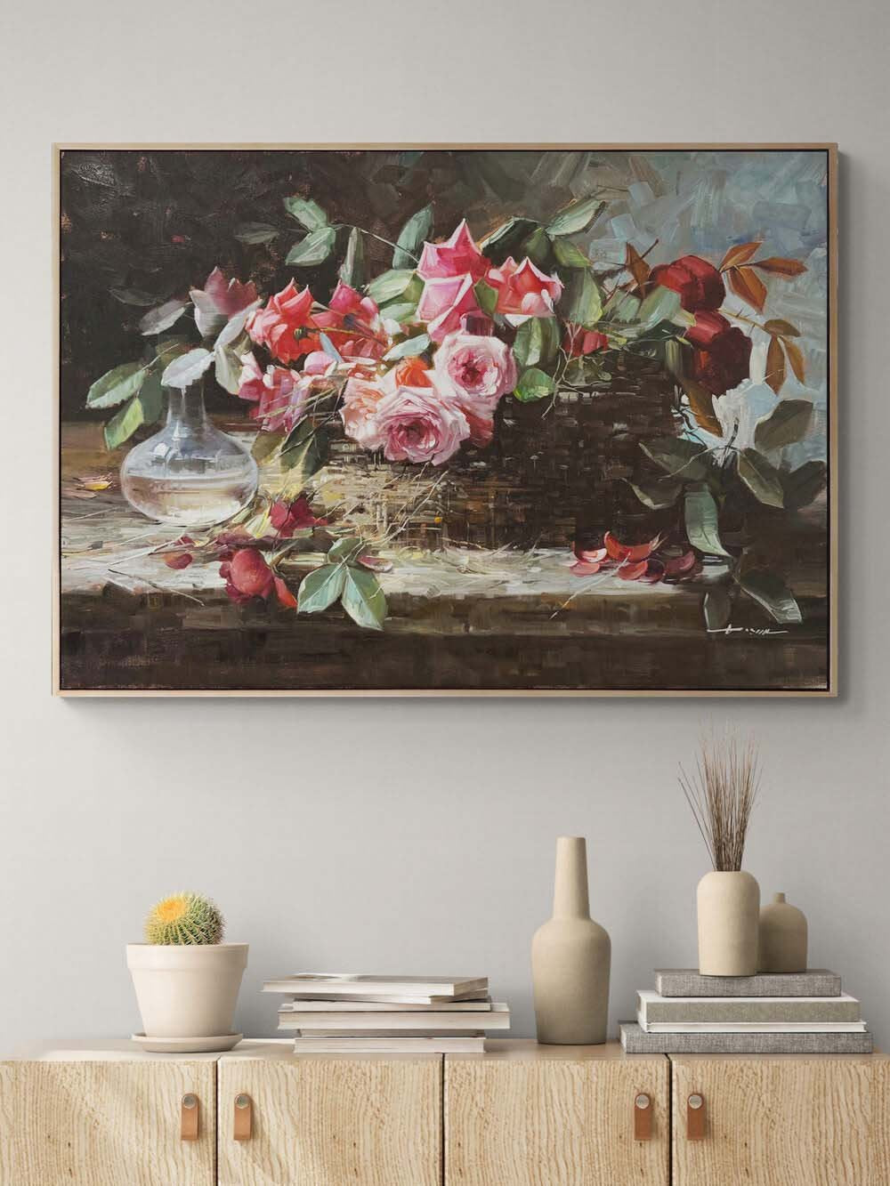 Baharın Nefesi Güller Yağlı Boya Tablosu