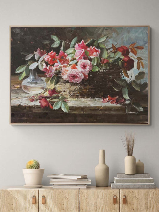 Baharın Nefesi Güller Yağlı Boya Tablosu