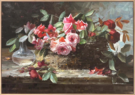 Baharın Nefesi Güller Yağlı Boya Tablosu