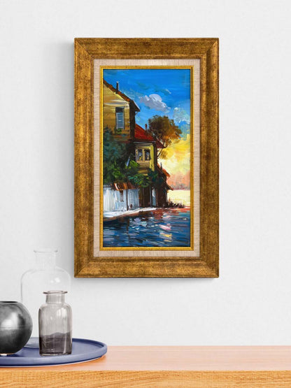 Boğazda Yalıların Sessizliği Yağlı Boya Tablosu