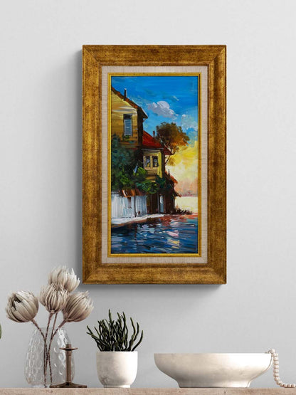 Boğazda Yalıların Sessizliği Yağlı Boya Tablosu