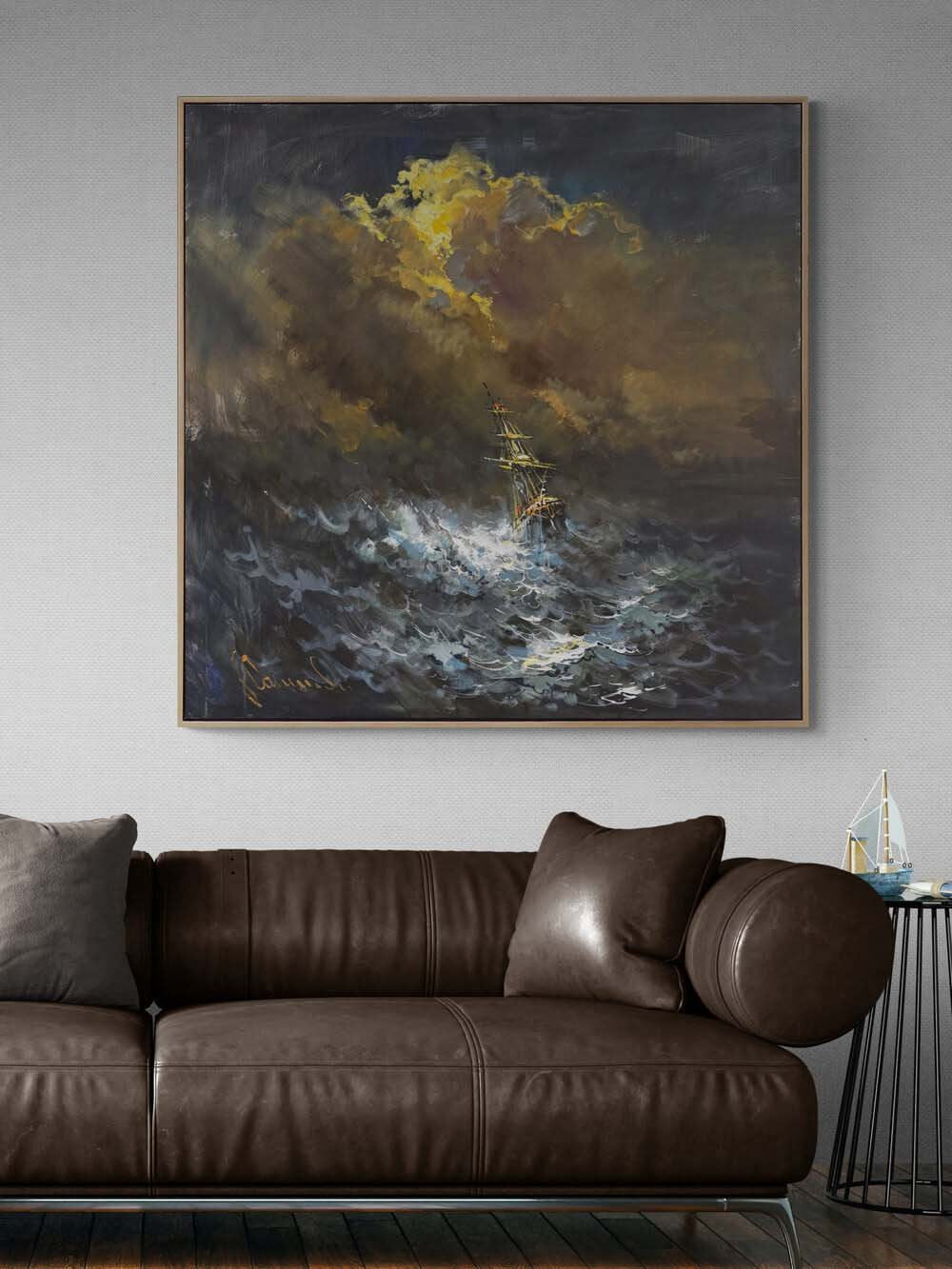 Yanlızlık Fırtınada Yağlı Boya Tablosu