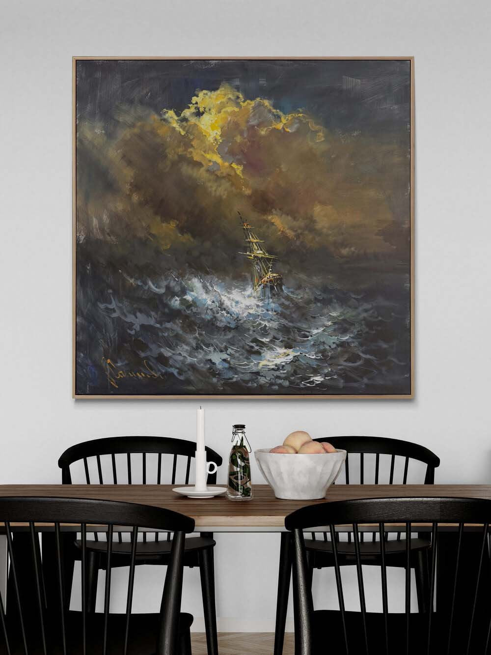 Yanlızlık Fırtınada Yağlı Boya Tablosu