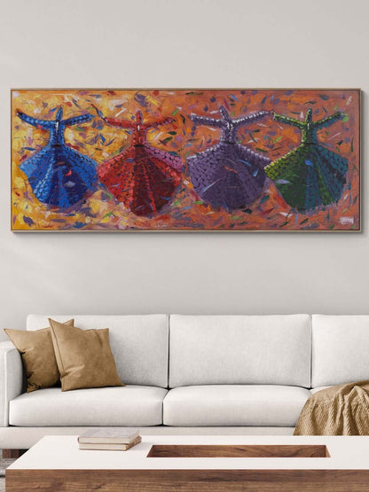 Semazenlerle Zaman Yağlı Boya Tablosu