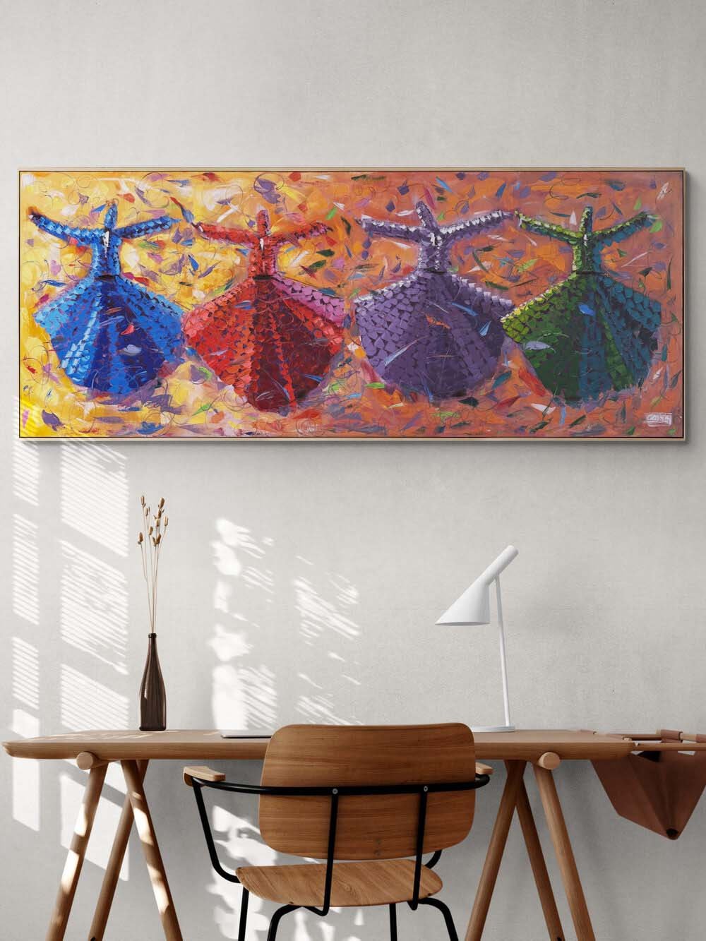 Semazenlerle Zaman Yağlı Boya Tablosu