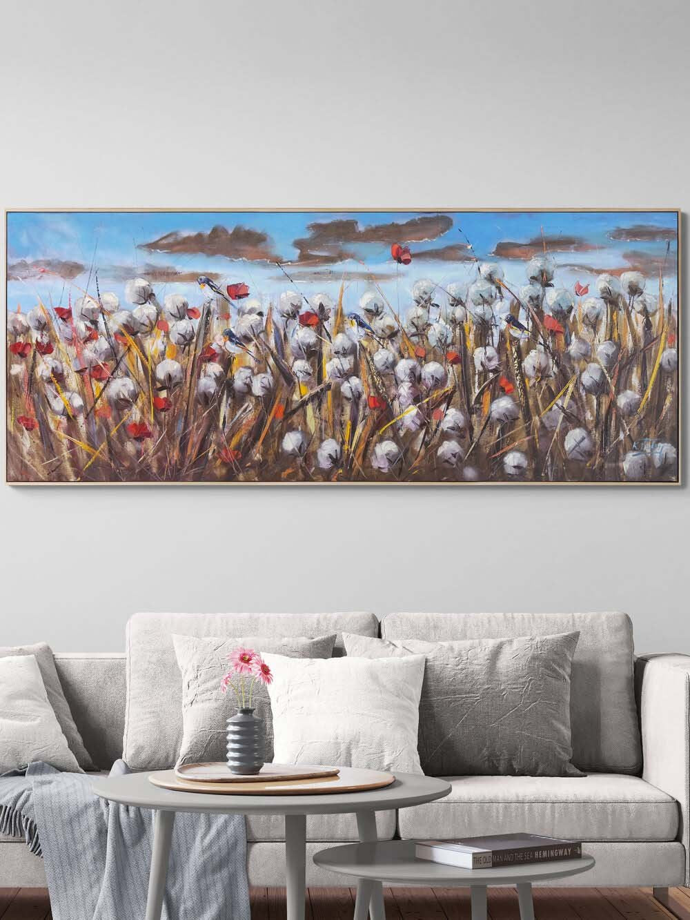 Akşamüstü Pamuk Tarlası Yağlı Boya Tablosu