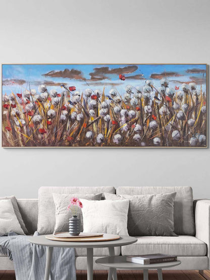 Akşamüstü Pamuk Tarlası Yağlı Boya Tablosu