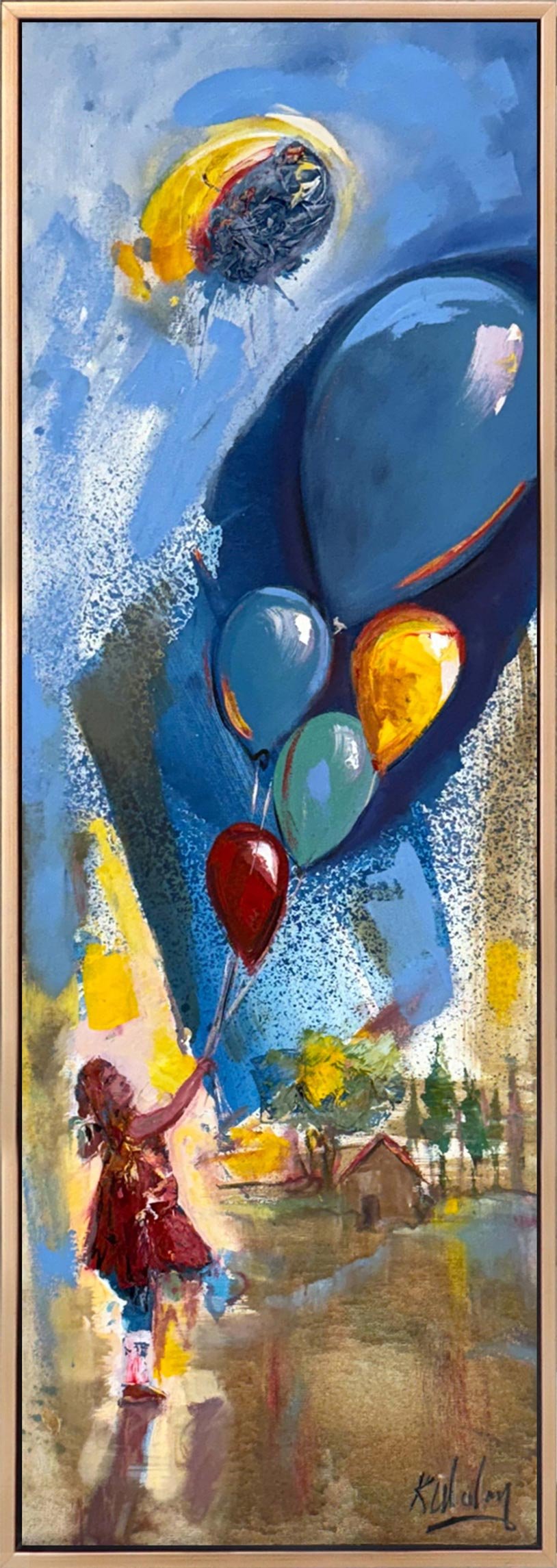 Gökyüzüne Dokunan Çocuk Yağlı Boya Tablosu