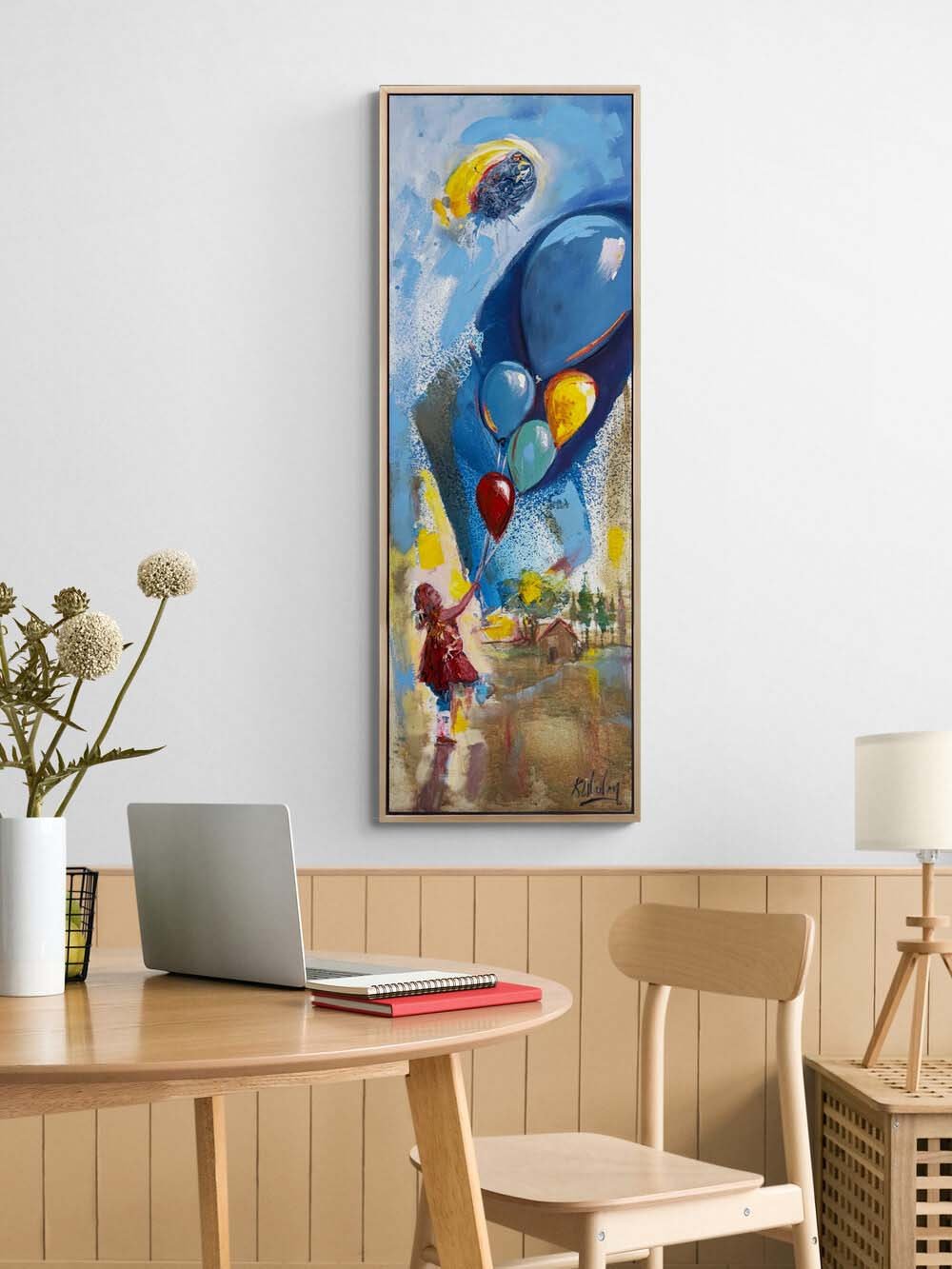 Gökyüzüne Dokunan Çocuk Yağlı Boya Tablosu