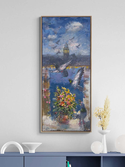 Galata’nın Kanatları Yağlı Boya Tablosu