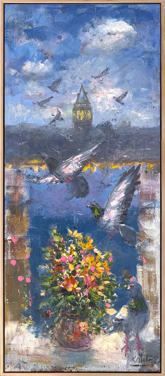 Galata’nın Kanatları Yağlı Boya Tablosu