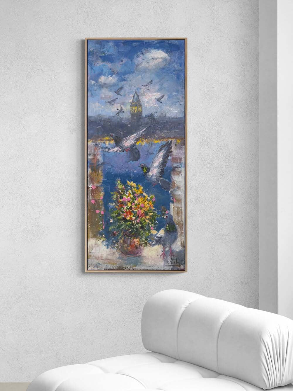 Galata’nın Kanatları Yağlı Boya Tablosu