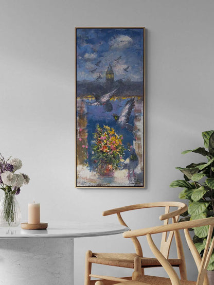 Galata’nın Kanatları Yağlı Boya Tablosu