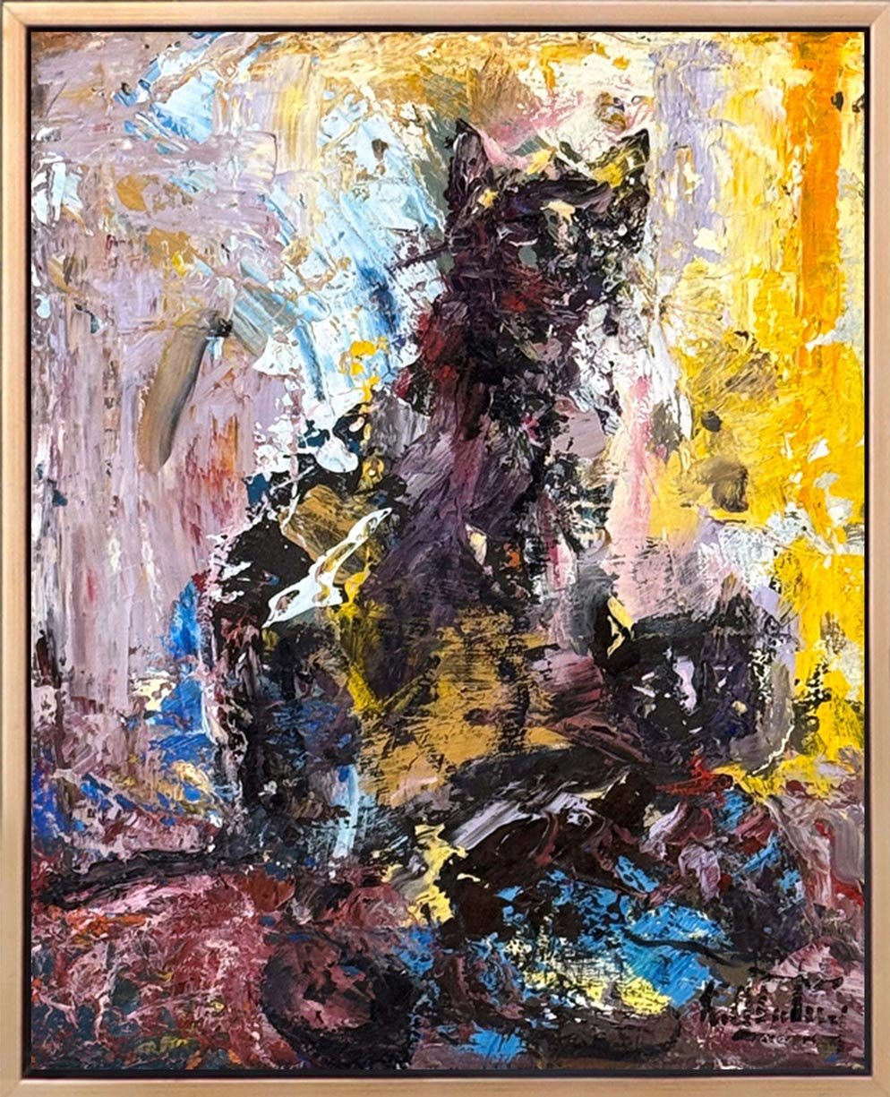 Kara Kedi Yağlı Boya Tablosu