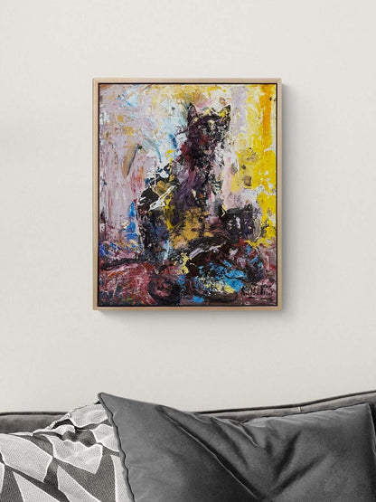 Kara Kedi Yağlı Boya Tablosu