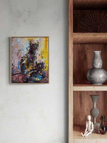 Kara Kedi Yağlı Boya Tablosu