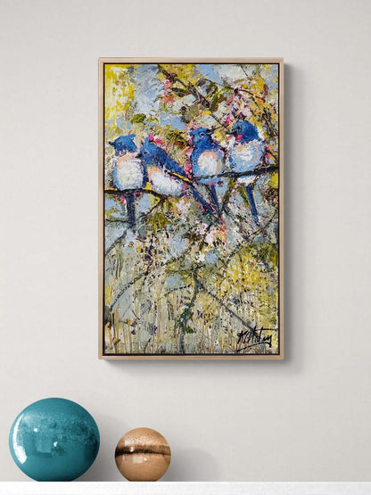 Anın İçinde Kuşlar Yağlı Boya Tablosu