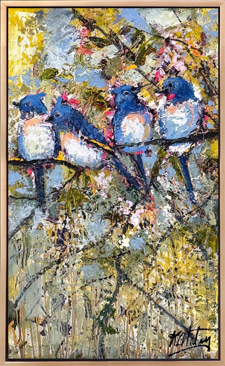 Anın İçinde Kuşlar Yağlı Boya Tablosu